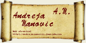 Andreja Manović vizit kartica